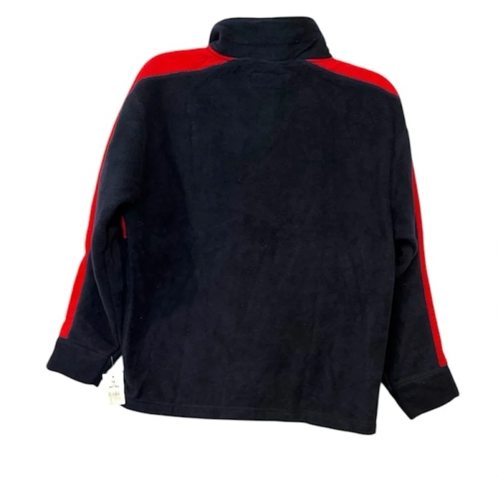 Vintage Fleece Jacket Mens M Navy Red Colorblock Full Zip Outdoor Retro NWT